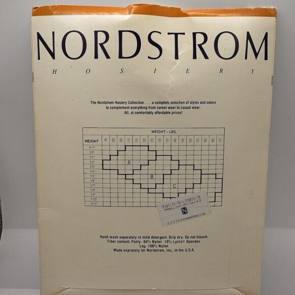 Vtg Nordstrom Ultra Sheer Control Top Style 1470 Size C Seashell Pantyhose - Picture 2 of 2